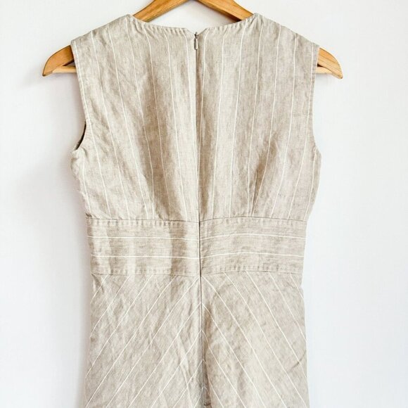 Max Mara Linen striped Sleeveless Midi Dress XS/S - Picture 6 of 11